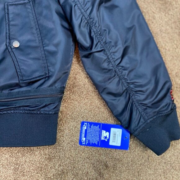 CLEVELAND GUARDIANS Ty Mopkins STARTER Winter Jacket Fleece Lining BLACKLARGE